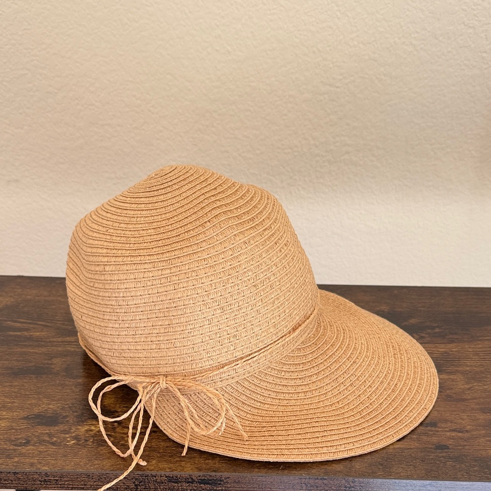 Style & Co Packable Tan Sun Hat with Bow Accent
